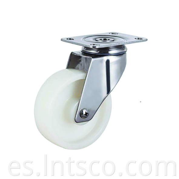 Medium Duty Stainless Steel White PP Swivel Casters